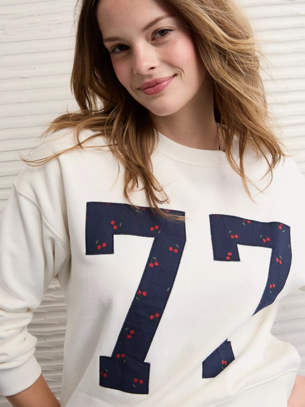 American Eagle Relaxed Graphic Sweatshirt with cherry details